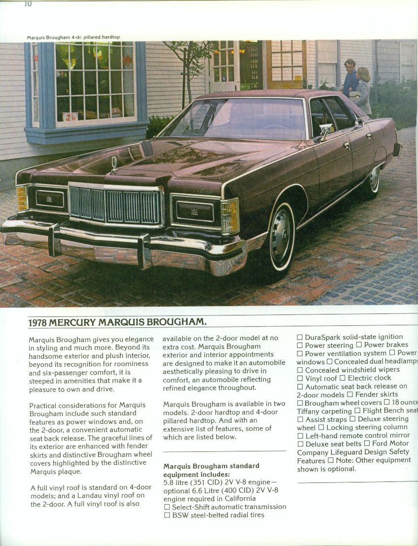 1978 Mercury Marquis Brochure Page 8